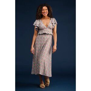 Smith & Quinn Genevieve Dress Daisy Smitten Womens Size Small Floral Preppy Mod